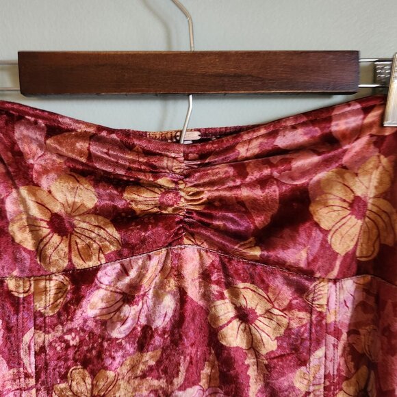 Free People Midi Dress Large Red Wine Carpe Diem Convertible Maxi Skirt NEW - Picture 6 of 13